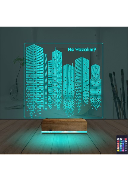 Kirppi 3D Lamba Emlak Inşaat Müteahhit Kişiye Özel Masa Gece Lambası modelleri