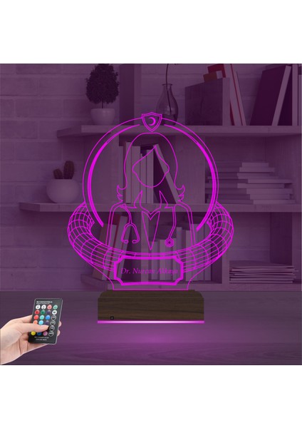 Kirppi 3D Lamba Doktor Hediye Tıp Kadın Kişiye Özel Masa Gece Lambası fırsatları