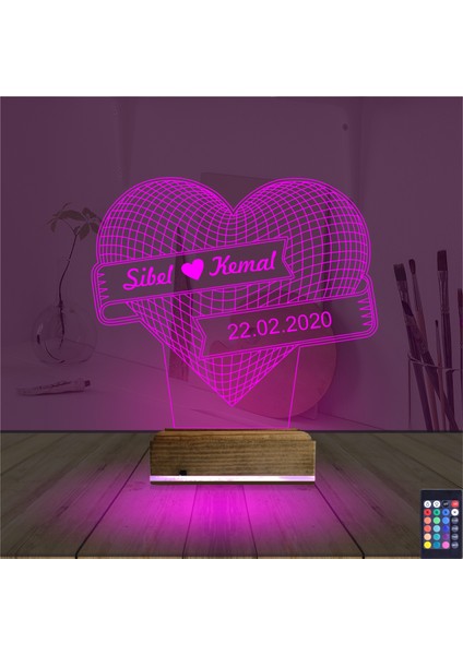 Kirppi 3D Lamba Kalp Sevgiliye Hediye V13 Kişiye Özel Masa Gece Lambası fırsatları