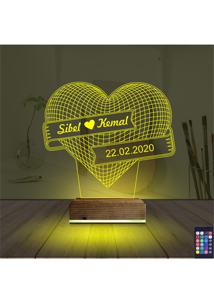 Kirppi 3D Lamba Kalp Sevgiliye Hediye V13 Kişiye Özel Masa Gece Lambası indirimleri