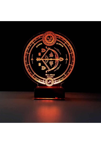 Kirppi 3D Lamba Astroloji Yay Burcu Kişiye Özel Masa Gece Lambası modelleri