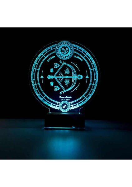 Kirppi 3D Lamba Astroloji Yay Burcu Kişiye Özel Masa Gece Lambası fırsatları