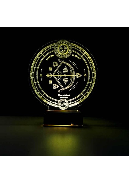 Kirppi 3D Lamba Astroloji Yay Burcu Kişiye Özel Masa Gece Lambası indirimleri