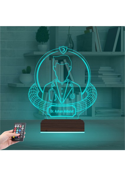 Kirppi 3D Lamba Doktor Hediye Tıp Erkek Kişiye Özel Masa Gece Lambası modelleri