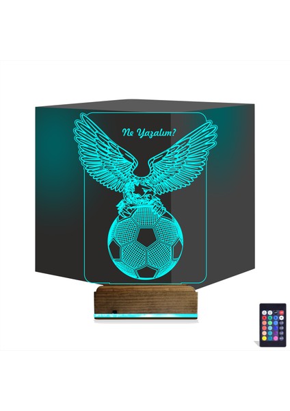 Kirppi 3D Lamba Kartal Futbol Topu V1 Kişiye Özel Masa Gece Lambası