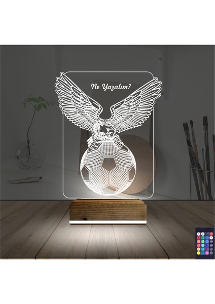 Kirppi 3D Lamba Kartal Futbol Topu V1 Kişiye Özel Masa Gece Lambası fiyatları