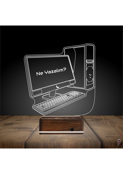 Kirppi 3D Lamba Bilgisayar Tasarım Gamer Pc Kişiye Özel Masa Gece Lambası fiyatları