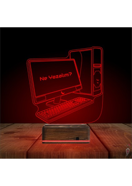 Kirppi 3D Lamba Bilgisayar Tasarım Gamer Pc Kişiye Özel Masa Gece Lambası fırsatları
