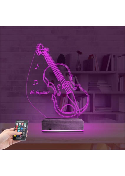 Kirppi 3D Lamba Keman Müzik Enstrüman V2 Kişiye Özel Masa Gece Lambası fırsatları