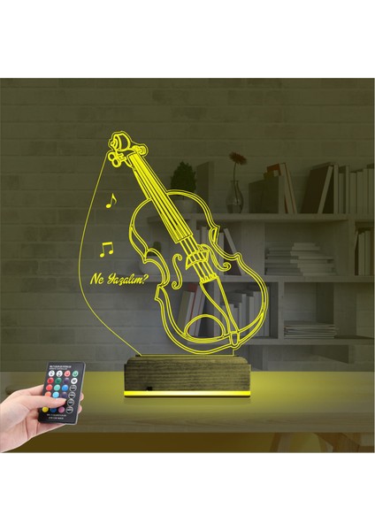 Kirppi 3D Lamba Keman Müzik Enstrüman V2 Kişiye Özel Masa Gece Lambası indirimleri