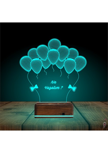 Kirppi 3D Lamba Doğum Günü Balon Kutlama Kişiye Özel Masa Gece Lambası-2 modelleri