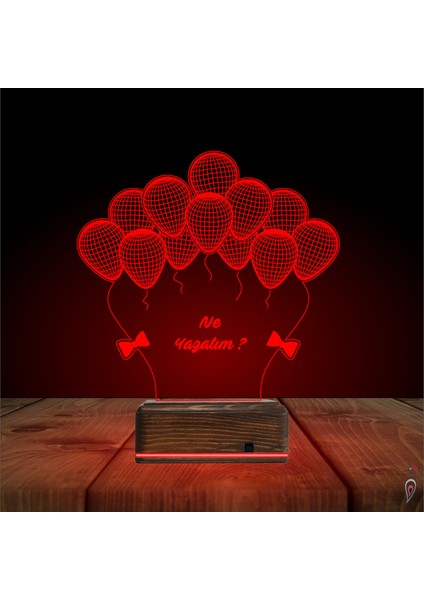 Kirppi 3D Lamba Doğum Günü Balon Kutlama Kişiye Özel Masa Gece Lambası-2 fırsatları