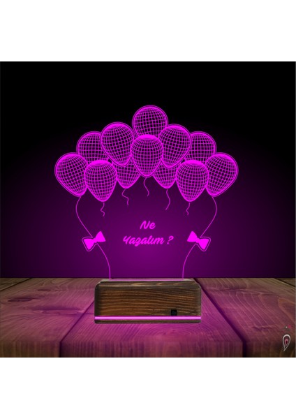 Kirppi 3D Lamba Doğum Günü Balon Kutlama Kişiye Özel Masa Gece Lambası-2 indirimleri