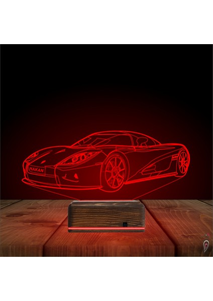 Kirppi 3D Lamba Spor Araba Ferrari Tasarım Kişiye Özel Masa Gece Lambası fırsatları