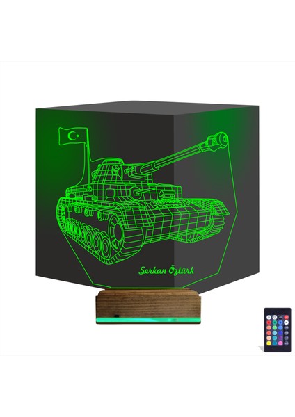 Kirppi 3D Lamba Tank Tankçı Asker Kişiye Özel Masa Gece Lambası