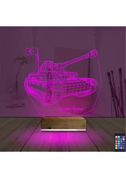 Kirppi 3D Lamba Tank Tankçı Asker Kişiye Özel Masa Gece Lambası fırsatları