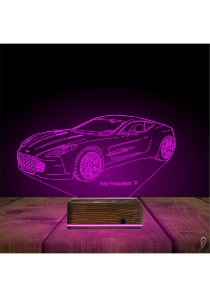 Kirppi 3D Lamba Spor Araba Aston Martin Tasarım Kişiye Özel Masa Gece Lambası indirimleri