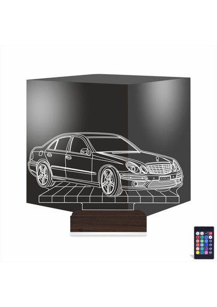 Kirppi 3D Lamba Araba Mercedes C Serisi Tasarım Kişiye Özel Masa Gece Lambası