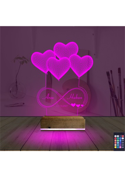Kirppi 3D Lamba Kalp Sevgiliye Hediye V4 Kişiye Özel Masa Gece Lambası fırsatları
