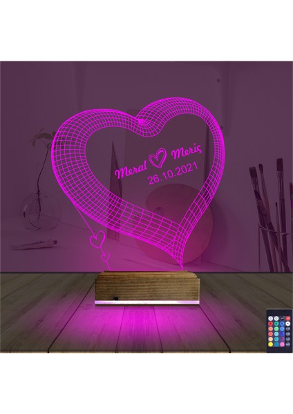Kirppi 3D Lamba Kalp Sevgiliye Hediye V9 Kişiye Özel Masa Gece Lambası fırsatları