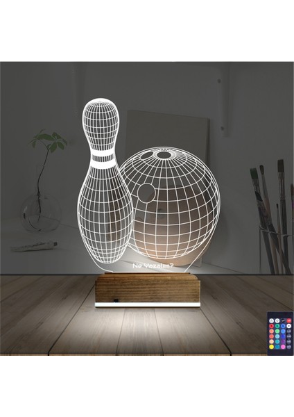 Kirppi 3D Lamba Bowling Topu Kişiye Özel Masa Gece Lambası fiyatları