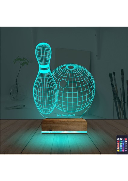 Kirppi 3D Lamba Bowling Topu Kişiye Özel Masa Gece Lambası modelleri