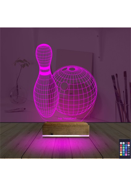 Kirppi 3D Lamba Bowling Topu Kişiye Özel Masa Gece Lambası fırsatları