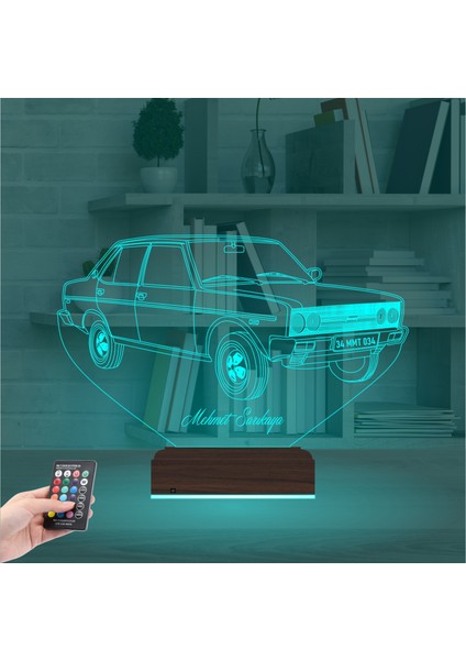 Kirppi 3D Lamba Fiat Tofaş Şahin Tofaşk Araba Kişiye Özel Masa Gece Lambası modelleri