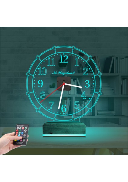 Kirppi 3D Saat Lamba Klasik Tasarım Kişiye Özel Masa Gece Lambası modelleri