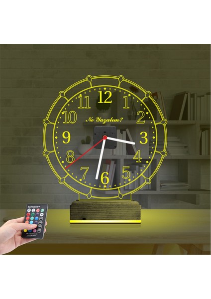 Kirppi 3D Saat Lamba Klasik Tasarım Kişiye Özel Masa Gece Lambası indirimleri