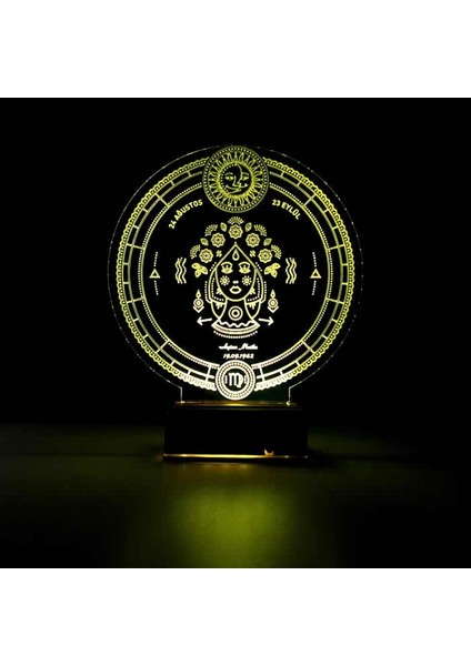 Kirppi 3D Lamba Astroloji Başak Burcu Kişiye Özel Masa Gece Lambası indirimleri