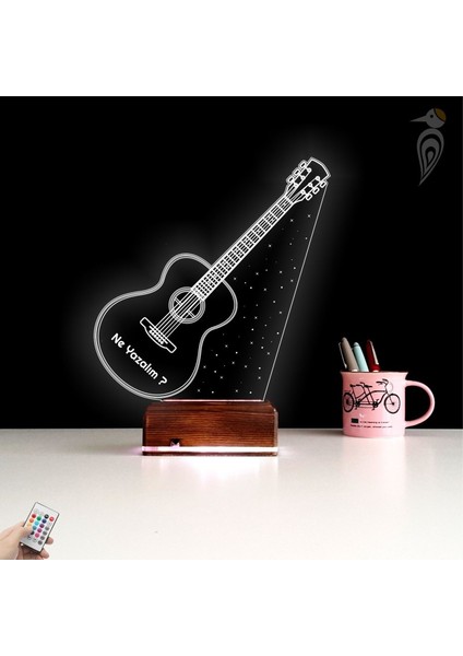 Kirppi 3D Lamba Klasik Gitar Müzisyen Hediye Kişiye Özel Masa Gece Lambası-1 fiyatları