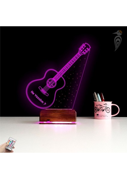 Kirppi 3D Lamba Klasik Gitar Müzisyen Hediye Kişiye Özel Masa Gece Lambası-1 indirimleri