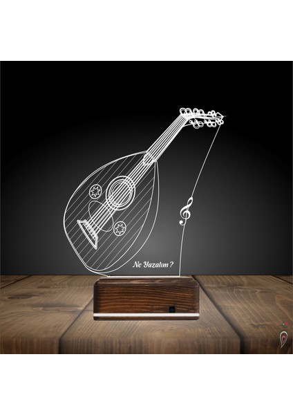 Kirppi 3D Lamba Ud Udi Müzik Nota Kişiye Özel Masa Gece Lambası fiyatları
