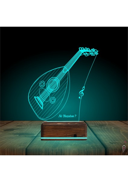 Kirppi 3D Lamba Ud Udi Müzik Nota Kişiye Özel Masa Gece Lambası modelleri