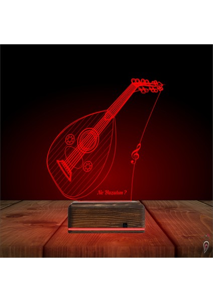 Kirppi 3D Lamba Ud Udi Müzik Nota Kişiye Özel Masa Gece Lambası fırsatları