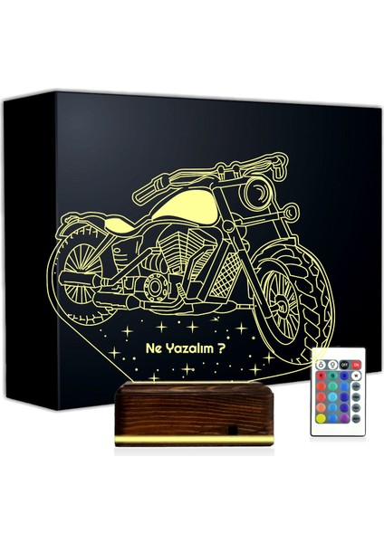 Kirppi 3D Lamba Motorsiklet Motor Harley Kişiye Özel Masa Gece Lambası