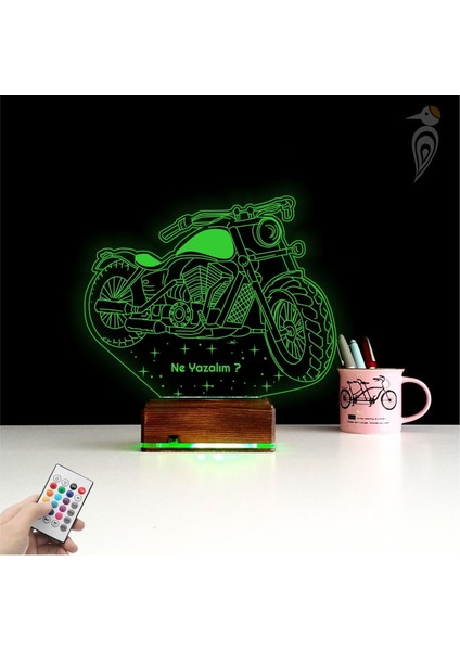 Kirppi 3D Lamba Motorsiklet Motor Harley Kişiye Özel Masa Gece Lambası modelleri
