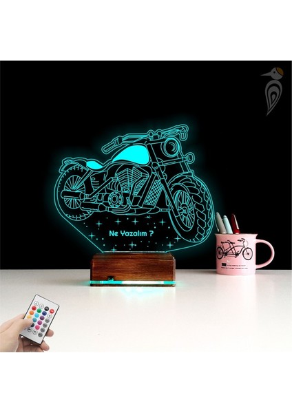 Kirppi 3D Lamba Motorsiklet Motor Harley Kişiye Özel Masa Gece Lambası fırsatları