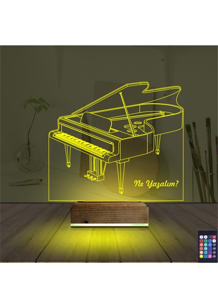 Kirppi 3D Lamba Piyano Müzik Piyanist Kişiye Özel Masa Gece Lambası