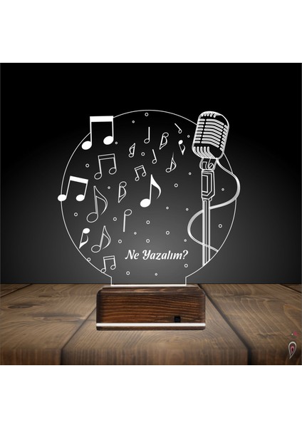 Kirppi 3D Lamba Müzik Nota Müzisyen Hediye Kişiye Özel Masa Gece Lambası fiyatları