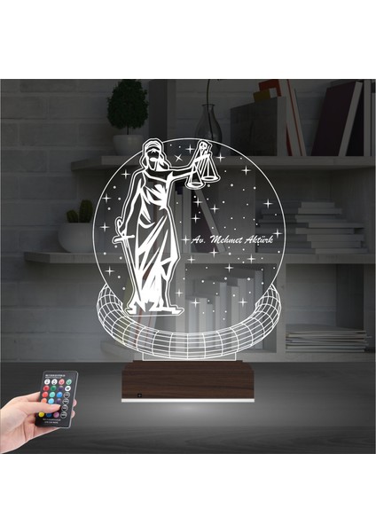 Kirppi 3D Lamba Adalet Kadın Hukuk Avukat Hediye Kişiye Özel Masa Gece Lambası fiyatları