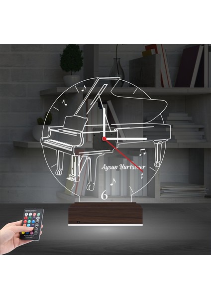 Kirppi 3D Saat Lamba Kişiye Özel Masa Gece Lambası Piyano Kişiye Özel Masa Gece Lambası fiyatları