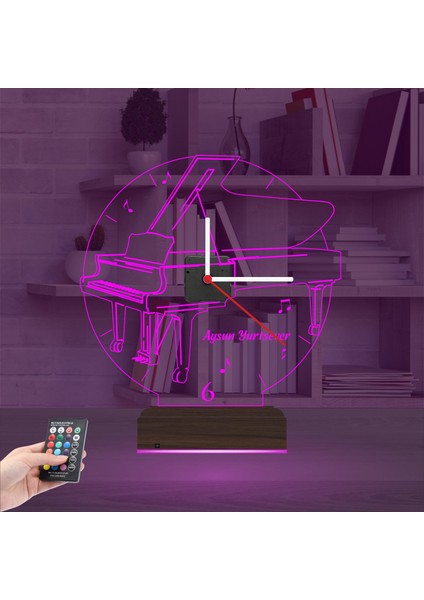Kirppi 3D Saat Lamba Kişiye Özel Masa Gece Lambası Piyano Kişiye Özel Masa Gece Lambası fırsatları
