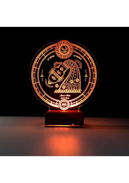 Kirppi 3D Lamba Astroloji Kova Burcu Kişiye Özel Masa Gece Lambası fiyatları