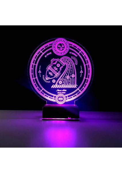 Kirppi 3D Lamba Astroloji Kova Burcu Kişiye Özel Masa Gece Lambası indirimleri