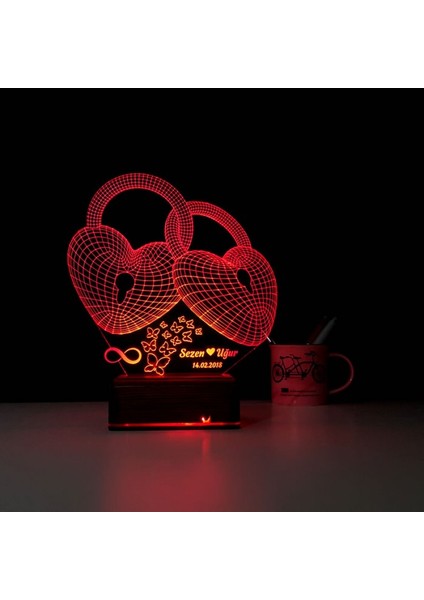 Kirppi 3D Lamba Kalp Sevgiliye Hediye V37 Kişiye Özel Masa Gece Lambası fiyatları