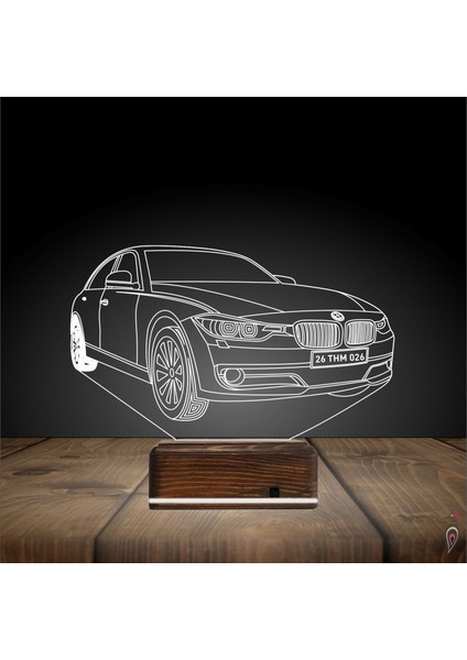 Kirppi 3D Lamba Araba Bmw Tasarım Kişiye Özel Masa Gece Lambası fiyatları