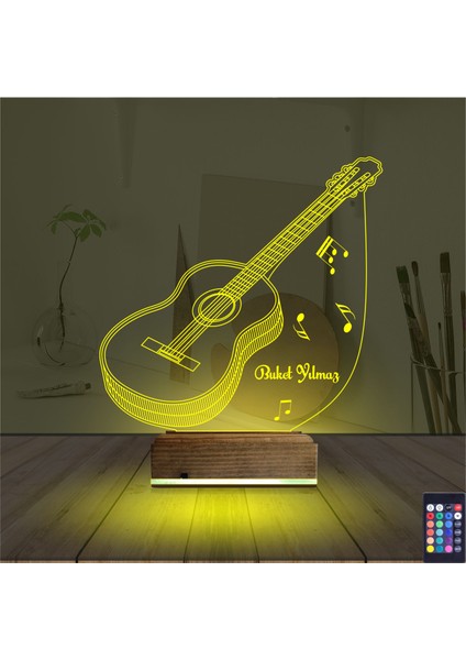 Kirppi 3D Lamba Klasik Gitar Müzik Nota V2 Kişiye Özel Masa Gece Lambası indirimleri