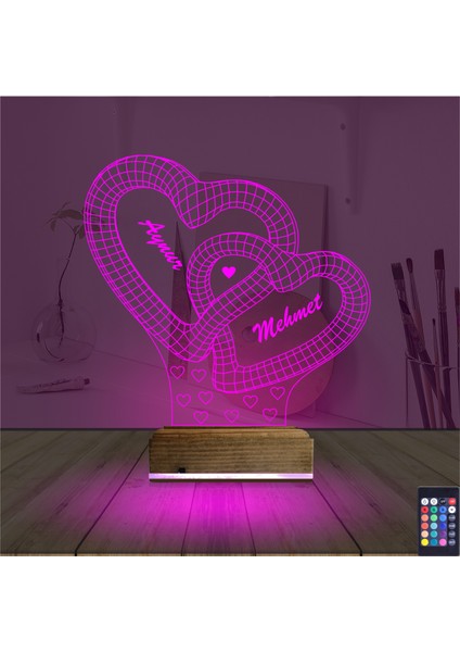 Kirppi 3D Lamba Kalp Sevgiliye Hediye V14 Kişiye Özel Masa Gece Lambası fırsatları